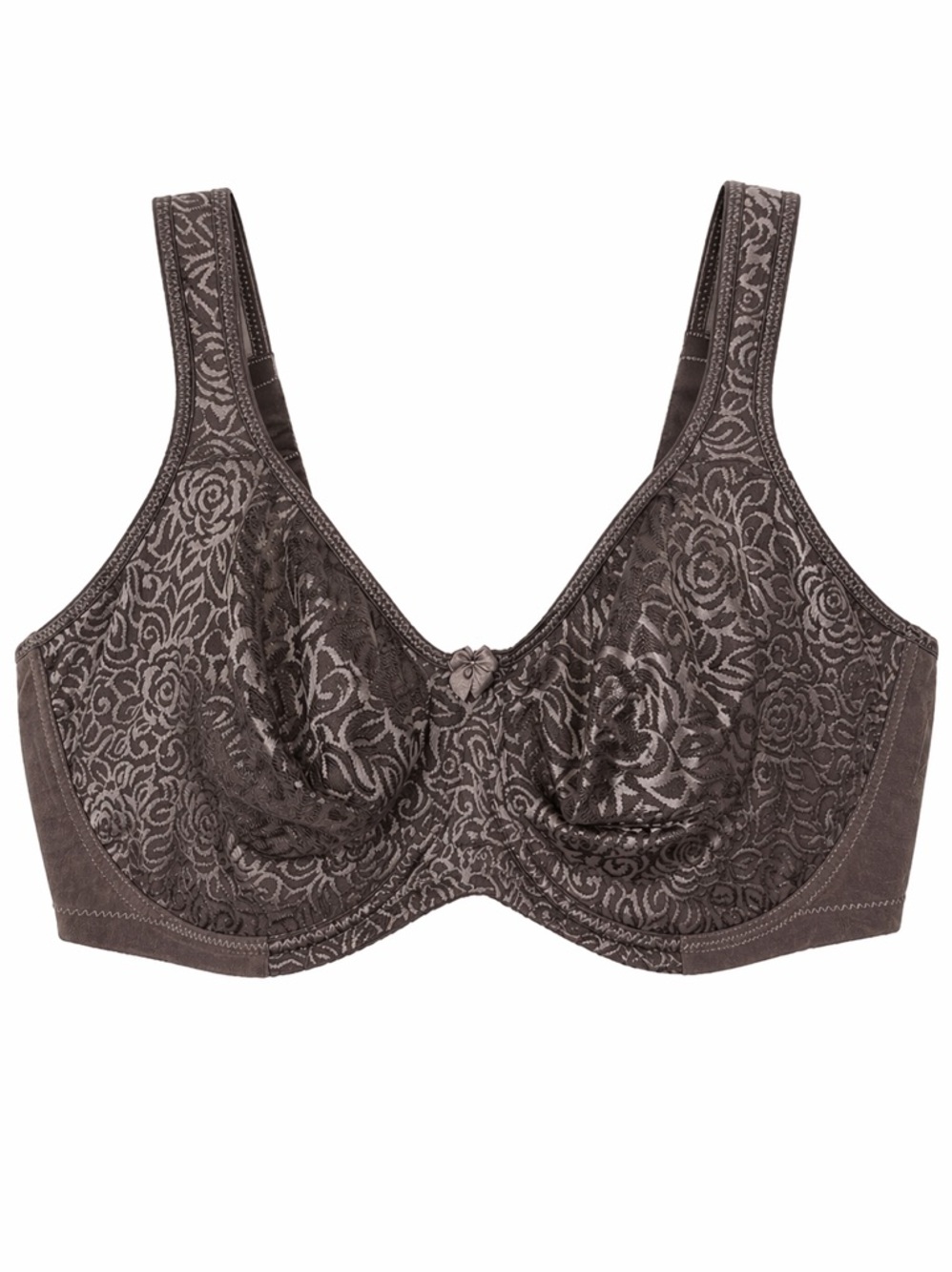 Breezies Wild Rose Lace Seamless Underwire Bra-Brown. 46D NWOT-#A260366